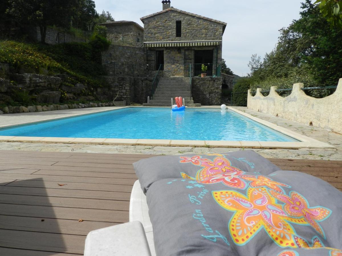 Chambre Cévennes: Piscine, lamas, rivière Cros  Extérieur photo
